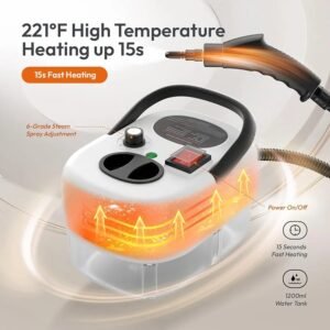 2500w Steam Cleaner, High Pressure Steam Cleaner for Home, Handheld Steam Cleaner with Brushes, Portable Steamer for Cleaning, High Heat Steamer for Windows, Furniture, Kitchen, Bathroom,Tile