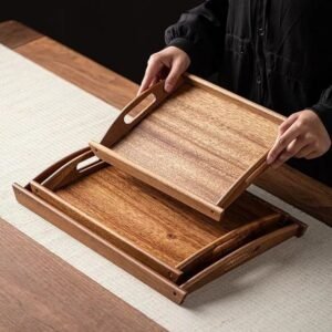 3 piece wooden trays