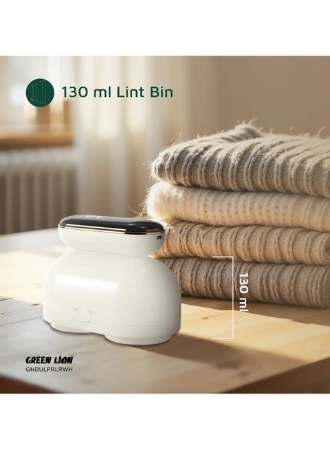 DualPro Digital Fabric Electric Lint Remover with USB Rechargeable & Working Time 2.2 hrs / Speed Gear 3 Levels / Lint Bin 130 ml / Comfortable Handgrip / Max Range 6900RPM - White - Image 6
