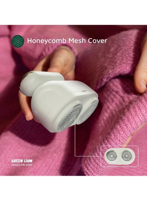 DualPro Digital Fabric Electric Lint Remover with USB Rechargeable & Working Time 2.2 hrs / Speed Gear 3 Levels / Lint Bin 130 ml / Comfortable Handgrip / Max Range 6900RPM - White - Image 9