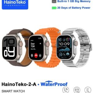 Haino Teko 2 A Smartwatch With Waterproof Full Screen AMOLED Display 20 Days Battery Life and 3 Pair Straps Designed For Ladies and Gents Silver