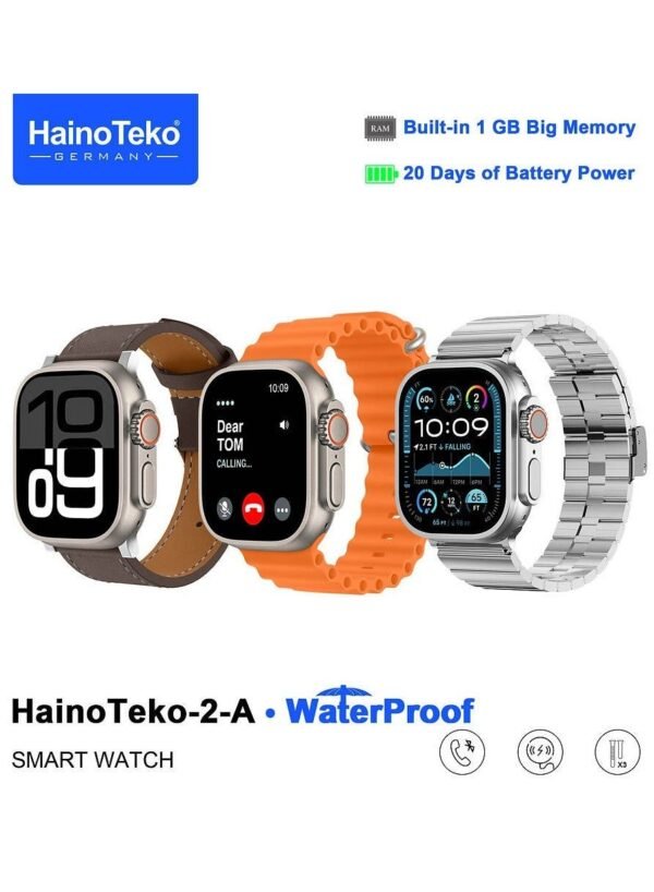 Haino Teko 2 A Smartwatch With Waterproof Full Screen AMOLED Display 20 Days Battery Life and 3 Pair Straps Designed For Ladies and Gents Silver - Image 6