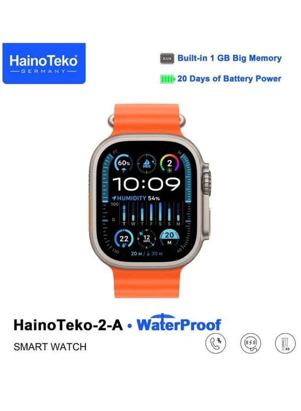 Haino Teko 2 A Smartwatch With Waterproof Full Screen AMOLED Display 20 Days Battery Life and 3 Pair Straps Designed For Ladies and Gents Silver - Image 2