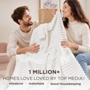 Soft white throw blanket from Bedsure!