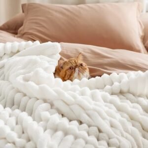 Soft white throw blanket from Bedsure!