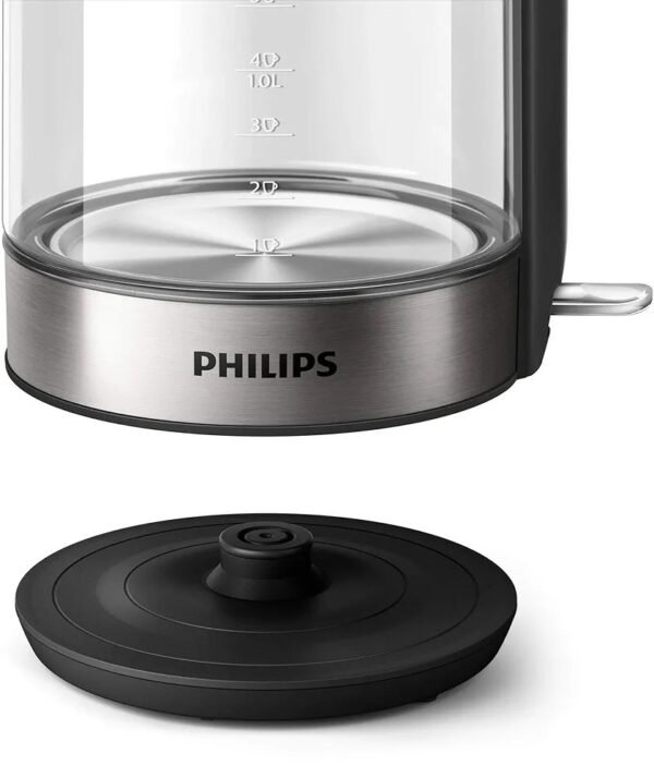 Philips Glass Kettle Series 5000-2200W, 1.7L, Blue Light Indicator, Removable lid, Metal/Transparent - HD9339/81 - Image 4