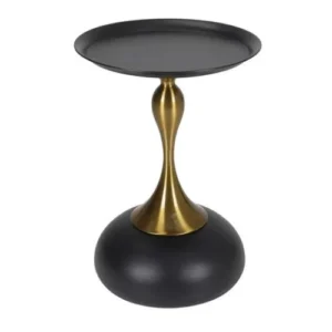 Modern Round End Table With Metal Pedestal Base | Side Table