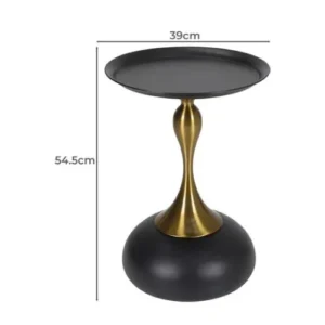 Modern Round End Table With Metal Pedestal Base | Side Table