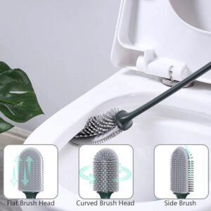 Toilet Brush and Container Toilet Brush with Quick Drying Holder Toilet Brush with Flexible Bristles and Holder Wall Mounted Toilet Brushes for Bathroom and Toilet