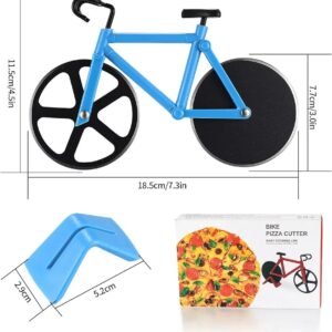 Motorcycle-themed pizza cutter, featuring a stainless steel dual-wheel design, a novel motorcycle-shaped pizza slicing tool.