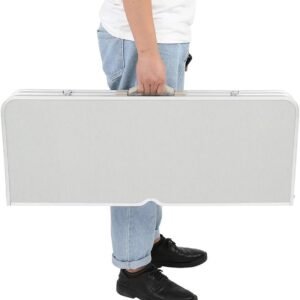 Picnic Tables, One Piece Folding Table and Chair Aluminum Alloy, Portable Folding Camping Picnic Table and 4 Seats, Portable Desk, for Indoor Outdoor Travel, Camping, Hole for Parasol