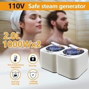 Portable Full Size Steam Sauna, Portable Saunas Fold-able with 2 * 2L Steam Generator Remote Control Folding Chair for Detox Reduce Stress Fatigue Indoor Home (Grey)