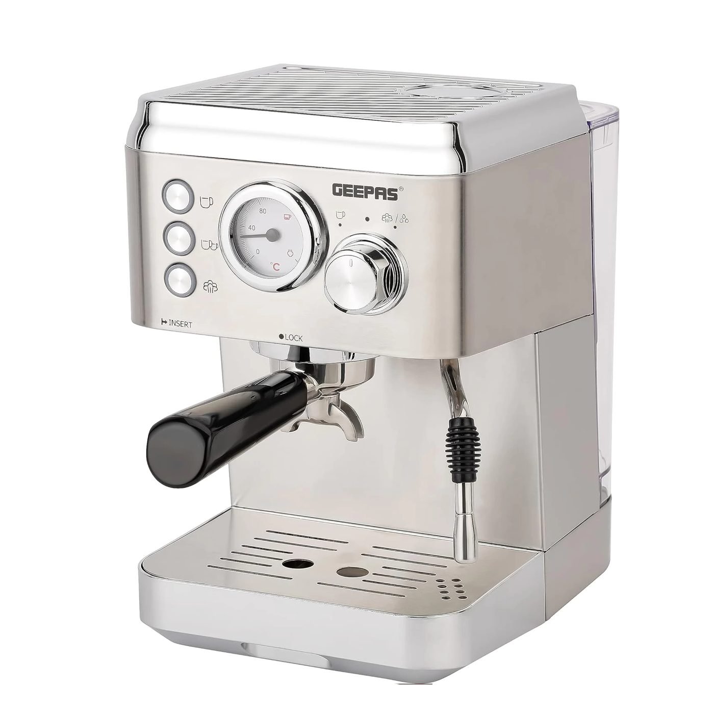 Geepas 20 Bar Espresso and Cappuccino Coffee Machine- GCM1523SS