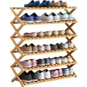 Foldable Bamboo Shoe Rack