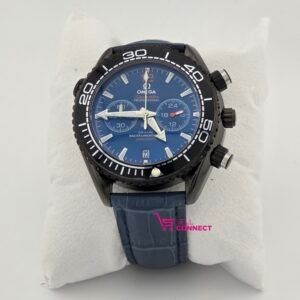 Men's Analog wrist watch (leather) blue