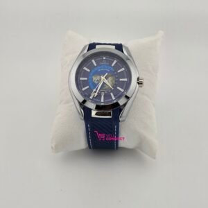 Men's blue rubber strap analog watch