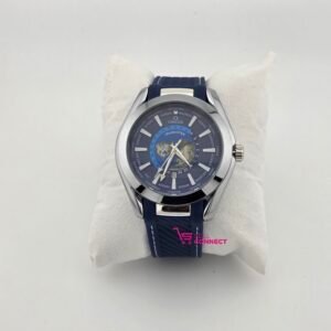 Men's blue rubber strap analog watch