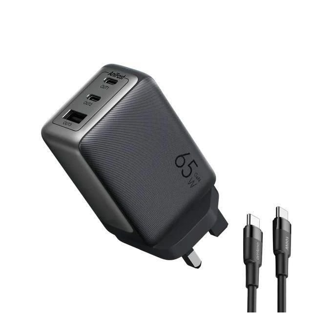 Oraimo HyperGan 65 OCW-7652U+116CC – 65W GaN Charger For Phones & Laptops, All-in-One Fast Charging Solution