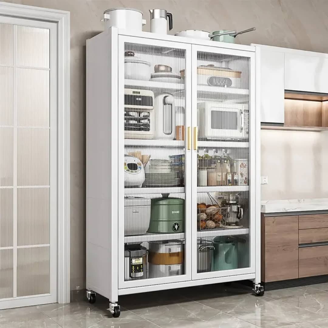 Kitchen Cabinet with Wheels, Home Storage Cabinet