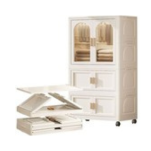 Portable Closet Foldable Clothes Closet Plastic Wardrobe for Household Plastic Closet with Wheels