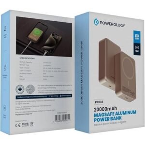 Powerology Spetano Magsafe Aluminium Power Bank 20000mAh