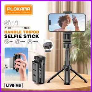 Plokama Live M5 Extendable Grip Tripod Mini Selfie Stick Remote Control Tripod