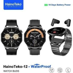 Haino Teko 12 Watch buds, Smartwatch plus Built in Ear buds Combo