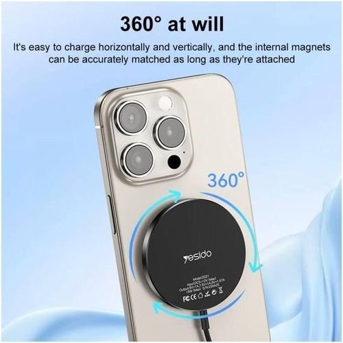 Yesido DS21 15W Detachable Magnetic Wireless Charger - Image 3