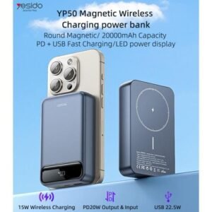 Yesido YP50 20000mAh Magnetic Wireless Power Bank